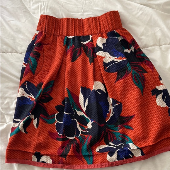 Maeve Dresses & Skirts - Anthropologie Orange Floral A-Line Skirt
